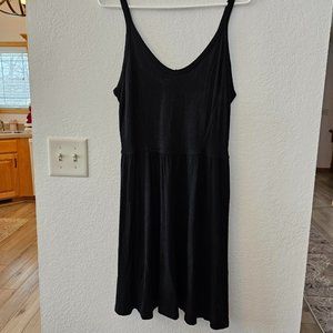 RELATIVITY Black Summer Dress Women's L Sleeveless Beach Sundress T Shirt Dress